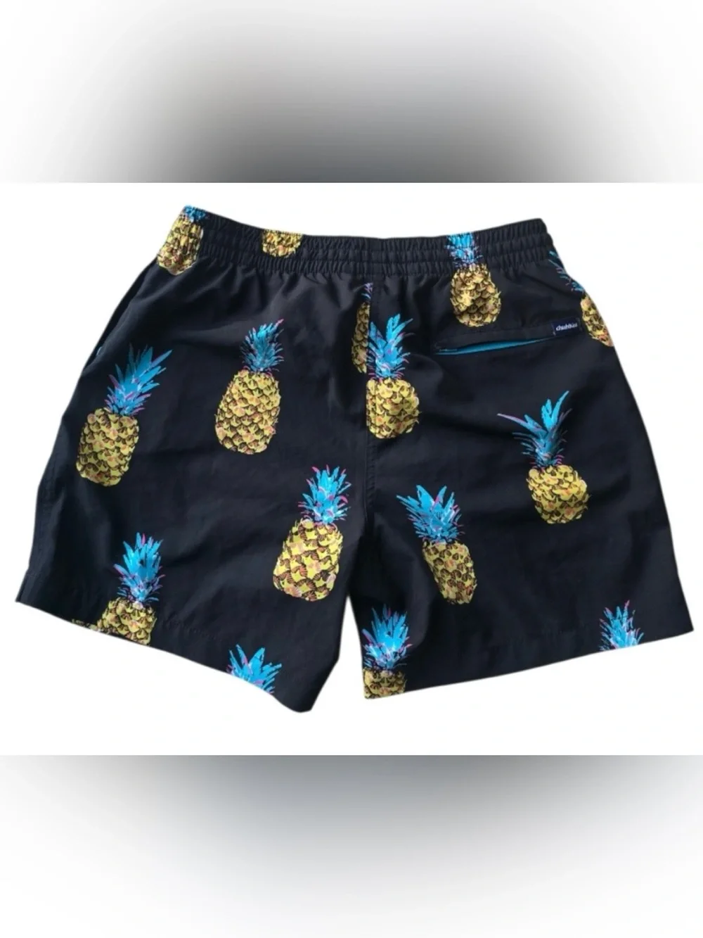 chubbies Black Swim Shorts with Pineapple Accent